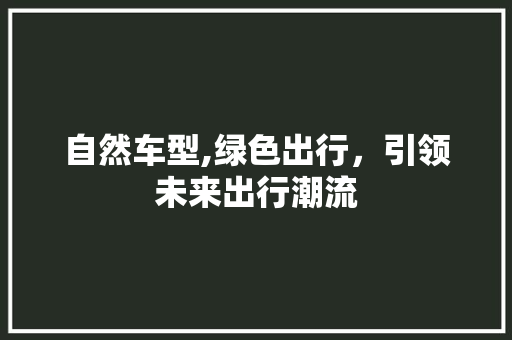 自然车型,绿色出行，引领未来出行潮流
