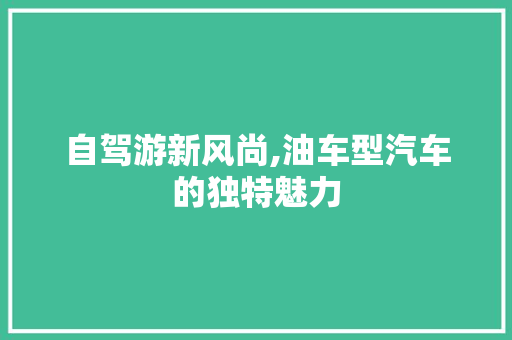 自驾游新风尚,油车型汽车的独特魅力