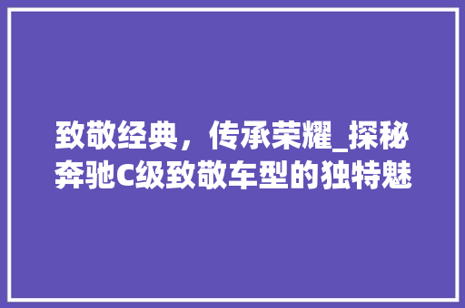 致敬经典，传承荣耀_探秘奔驰C级致敬车型的独特魅力