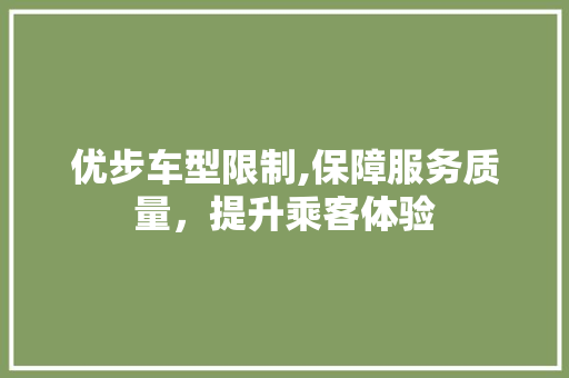 优步车型限制,保障服务质量，提升乘客体验