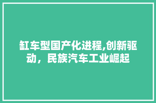 缸车型国产化进程,创新驱动，民族汽车工业崛起