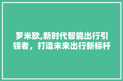 罗米欧,新时代智能出行引领者，打造未来出行新标杆