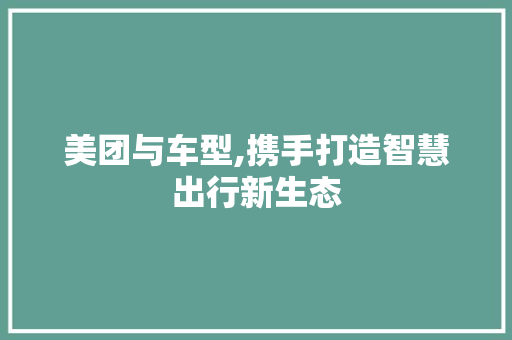 美团与车型,携手打造智慧出行新生态