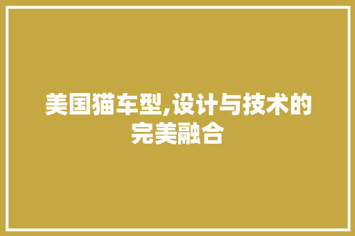 美国猫车型,设计与技术的完美融合