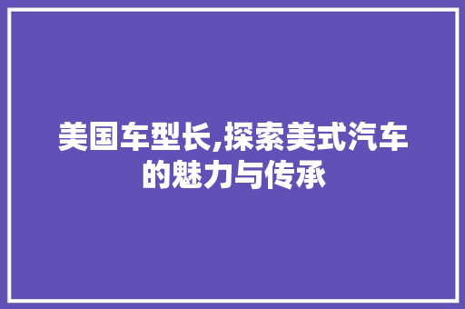 美国车型长,探索美式汽车的魅力与传承