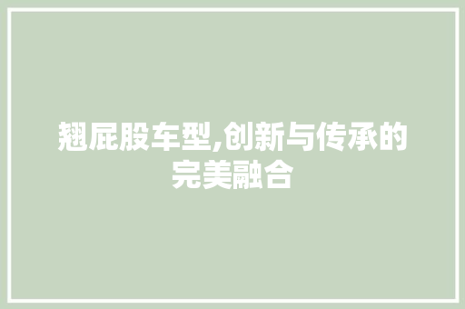 翘屁股车型,创新与传承的完美融合