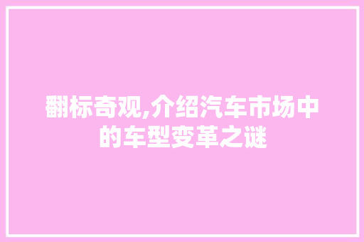 翻标奇观,介绍汽车市场中的车型变革之谜
