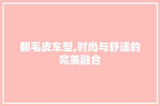 翻毛皮车型,时尚与舒适的完美融合