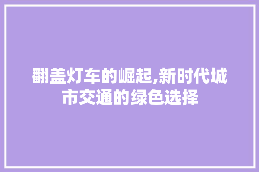翻盖灯车的崛起,新时代城市交通的绿色选择