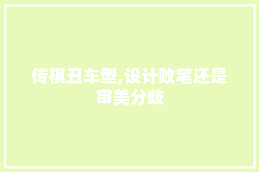 传祺丑车型,设计败笔还是审美分歧
