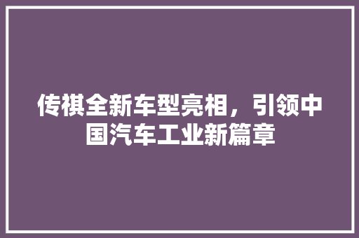 传祺全新车型亮相，引领中国汽车工业新篇章