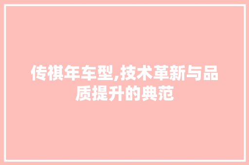 传祺年车型,技术革新与品质提升的典范