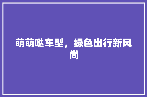 萌萌哒车型，绿色出行新风尚