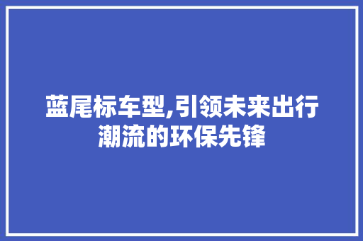 蓝尾标车型,引领未来出行潮流的环保先锋