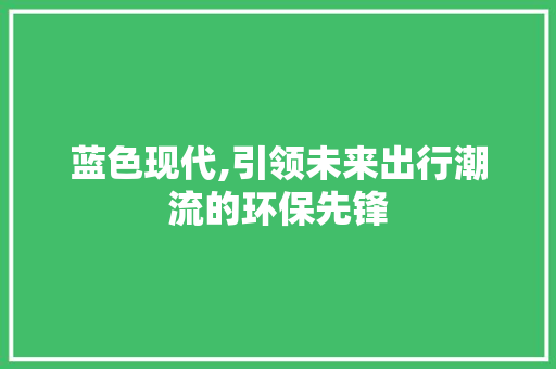 蓝色现代,引领未来出行潮流的环保先锋