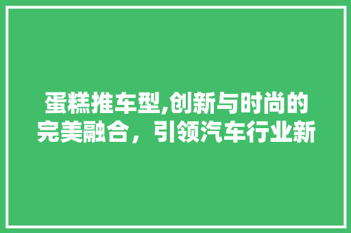 蛋糕推车型,创新与时尚的完美融合，引领汽车行业新潮流