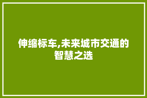 伸缩标车,未来城市交通的智慧之选