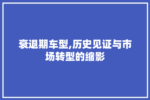 衰退期车型,历史见证与市场转型的缩影