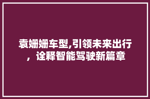 袁姗姗车型,引领未来出行，诠释智能驾驶新篇章