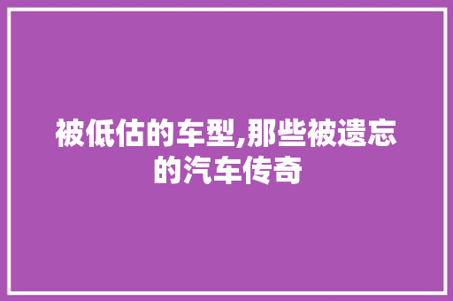 被低估的车型,那些被遗忘的汽车传奇