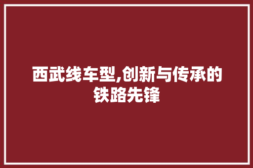 西武线车型,创新与传承的铁路先锋