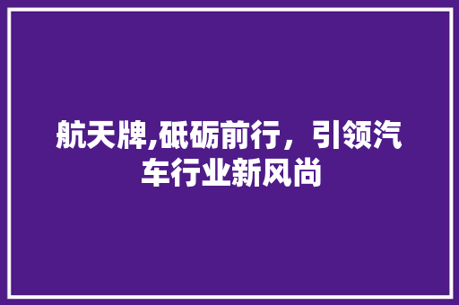 航天牌,砥砺前行，引领汽车行业新风尚 汽车配件