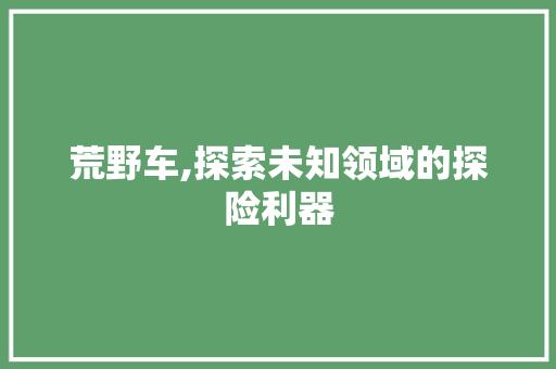荒野车,探索未知领域的探险利器 发动机配件
