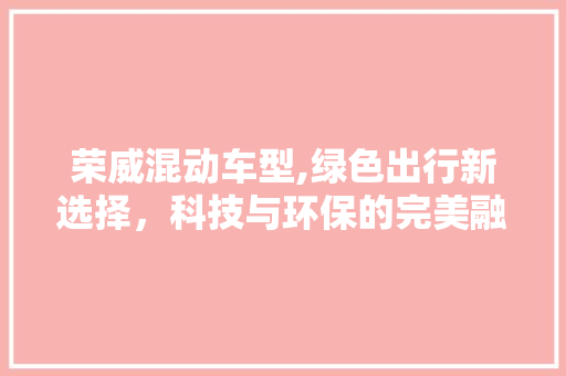 荣威混动车型,绿色出行新选择，科技与环保的完美融合