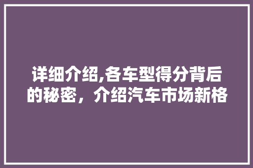 详细介绍,各车型得分背后的秘密，介绍汽车市场新格局