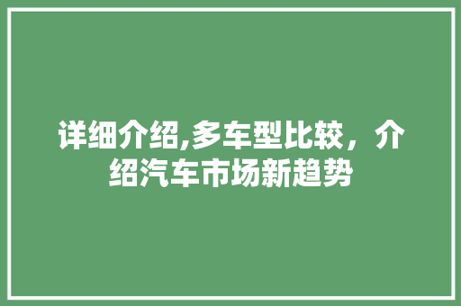 详细介绍,多车型比较，介绍汽车市场新趋势