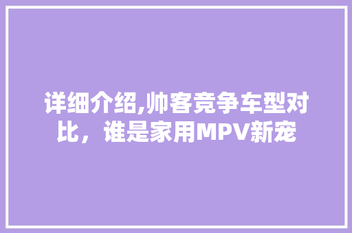 详细介绍,帅客竞争车型对比，谁是家用MPV新宠