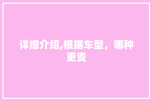 详细介绍,根据车型，哪种更贵