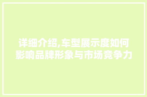 详细介绍,车型展示度如何影响品牌形象与市场竞争力