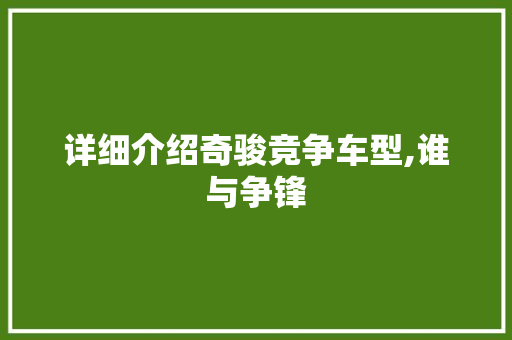 详细介绍奇骏竞争车型,谁与争锋
