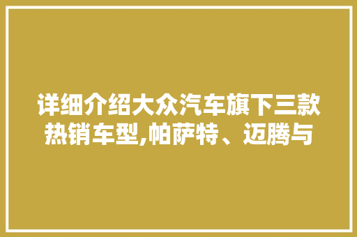 详细介绍大众汽车旗下三款热销车型,帕萨特、迈腾与凌渡的较量