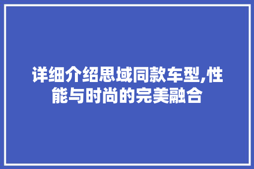 详细介绍思域同款车型,性能与时尚的完美融合