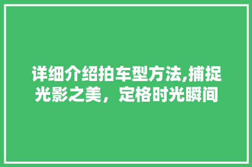 详细介绍拍车型方法,捕捉光影之美，定格时光瞬间