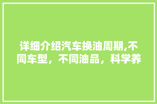 详细介绍汽车换油周期,不同车型，不同油品，科学养护之路