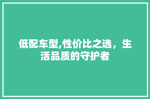 低配车型,性价比之选，生活品质的守护者 发动机配件