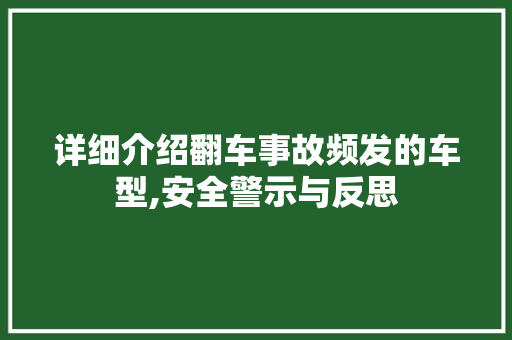 详细介绍翻车事故频发的车型,安全警示与反思