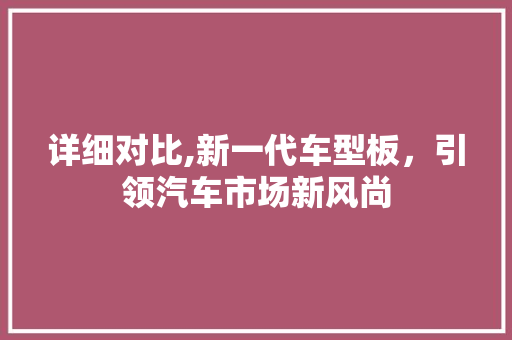 详细对比,新一代车型板，引领汽车市场新风尚