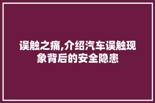 误触之痛,介绍汽车误触现象背后的安全隐患
