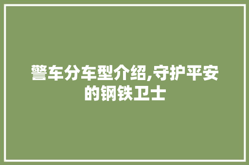 警车分车型介绍,守护平安的钢铁卫士