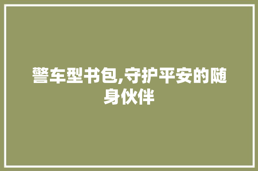 警车型书包,守护平安的随身伙伴