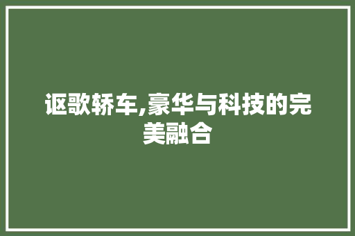 讴歌轿车,豪华与科技的完美融合