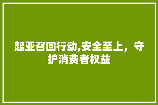 起亚召回行动,安全至上，守护消费者权益
