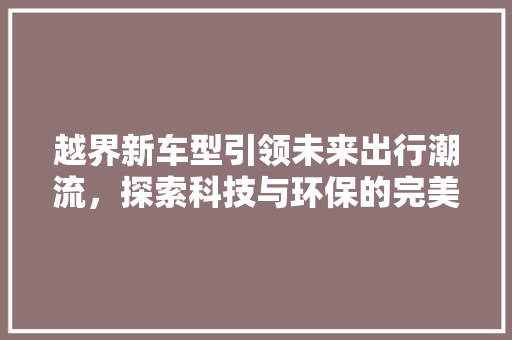 越界新车型引领未来出行潮流，探索科技与环保的完美融合