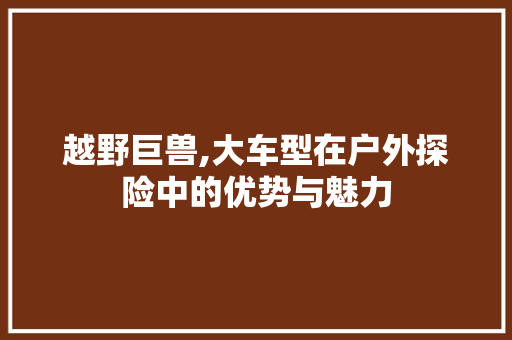 越野巨兽,大车型在户外探险中的优势与魅力