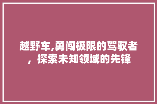 越野车,勇闯极限的驾驭者，探索未知领域的先锋