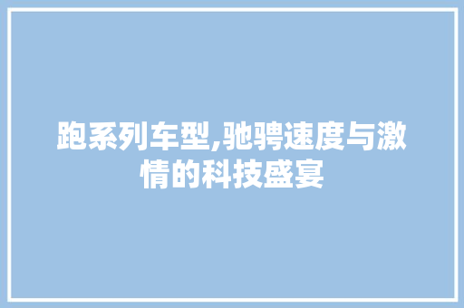跑系列车型,驰骋速度与激情的科技盛宴